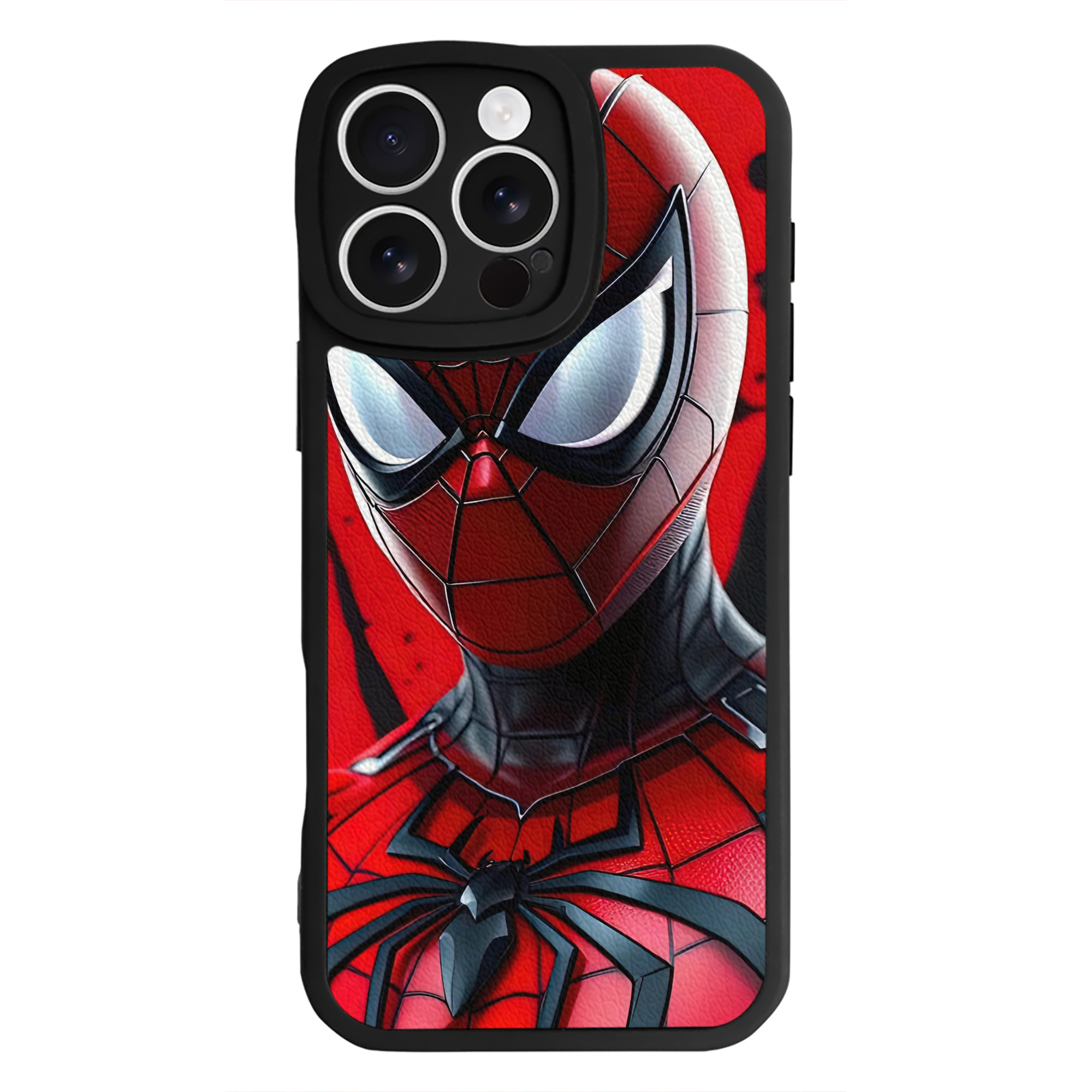 Spider Man スパイダーマン 【iPhone 16シリーズ対応】シリコンスマホケース（レザー調） 材質：シリコン
